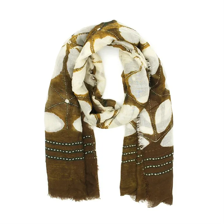 Selendang bercetak bunga s017